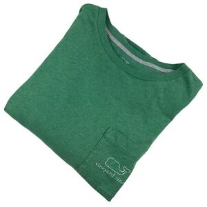 Vineyard Vines Mens Long Sleeve T-Shirt Green Whale Logo Size L *SEE PHOTOS*